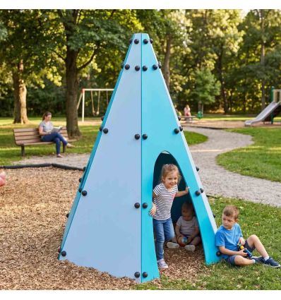 Cabane aire de jeu en polyethylene et acier Tipi