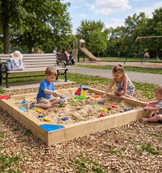 Bac à sable pour collectivité en bois 2 x 2 ou 3 x 3 m