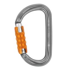 Mousqueton en D triact petzl gris et orange