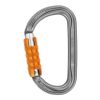 Mousqueton en D triact petzl gris et orange