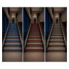 Nez de marche LED bleu, rouge, blanc avec mise en situation