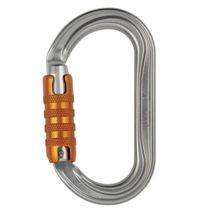 Mousqueton triact lock Petzl gris et orange