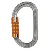 Mousqueton triact lock Petzl gris et orange