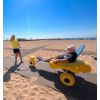 Fauteuil PMR plage sur tapis d'accès