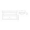 Lave mains wc collectif sans protection murale schéma dimensions