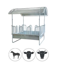 Râtelier à foin compact pour chevaux avec arceaux