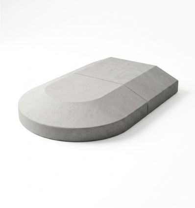 Ilot franchissable en béton