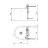 Lave main inox rond antivandalisme schéma dimensions