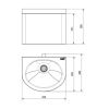 Lave main inox rond standard schéma dimensions