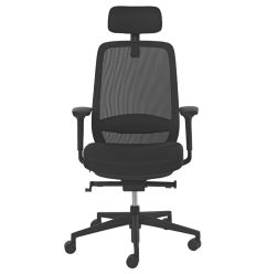 Chaise de bureau synchrone noir de face