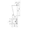 Lave main avec pédale schéma dimensions
