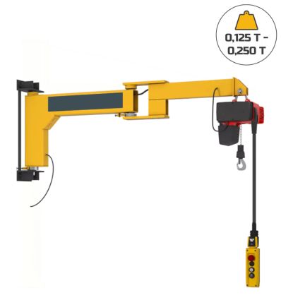 Potence articulée murale avec palan 125 ou 250 kg