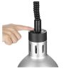 lampe suspendue cylindrique argent détail bouton