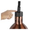 lampe suspendue cylindrique cuivre détail bouton démo