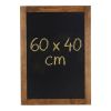 Tableau ardoise cadre bois foncé 60 x 40 cm
