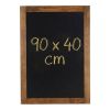 Tableau ardoise cadre bois foncé 90 x 40 cm