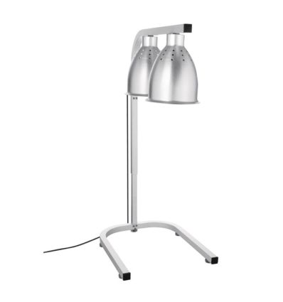 lampe chauffante double argent face