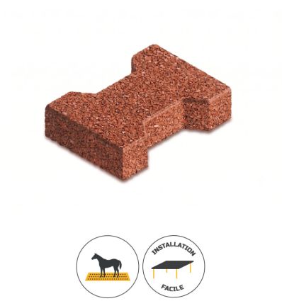 Pavé en H en caoutchouc recyclé pour allées d'écurie