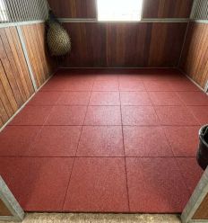 Dalle drainante pour box chevaux en caoutchouc