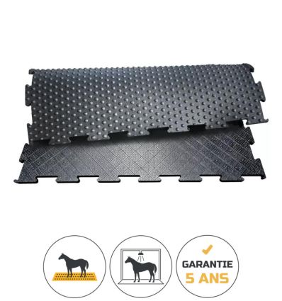 Tapis caoutchouc chevaux forte adhérence pour douche, paddock et allées