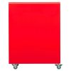 Poubelle design à roulette 90L metal façade grise