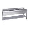 Plonge Inox 2 Bacs 1800x700 mm égouttoir à droite et à gauche