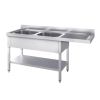 Plonge acier inoxyable 2 bacs Lave-vaisselle 1800x700 égouttoir à droite