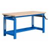 Etabli réglable par manivelle bleu multiplis hêtre