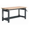 Etabli réglable par manivelle anthracite multiplis hêtre