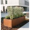 Jardinière en corten rectangulaire 60 cm place de ville