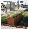 Jardinière en corten rectangulaire 60 cm arrêt transport