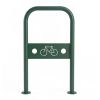 Arceau vélo avec signalétique Vert mousse RAL 6005 sur platine