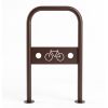 Arceau vélo avec signalétique Brun chocolat RAL 8017 sur platine