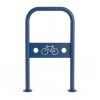 Arceau vélo avec signalétique Bleu gentiane RAL 5010 sur platine