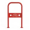Arceau vélo avec signalétique Rouge signalisation RAL 3020 sur platine