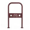 Arceau vélo avec signalétique Rouge pourpre RAL 3004 sur platine