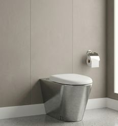 wc en inox au sol satiné