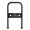 Arceau vélo avec signalétique Noir foncé RAL 9005 sur platine