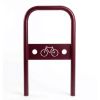 Arceau vélo avec signalétique Rouge pourpre RAL 3004 à sceller