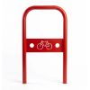 Arceau vélo avec signalétique Rouge signalisation RAL 3020 à sceller
