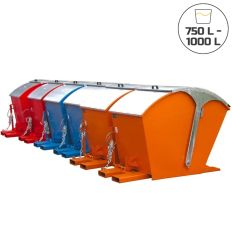 Benne auto basculante avec couvercle bombé 750-1000L