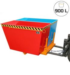 Benne auto basculante de tri chantier - 2 compartiments 900 L