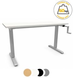 Établi réglable en hauteur avec manivelle piétement acier