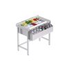 Station cocktail inox fixe premium 100 cm sans étagère avec éléments démo