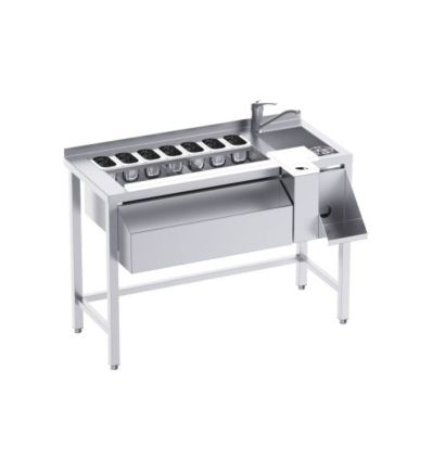 Station cocktail inox premium 120 cm droite sans étagère Station cocktail inox premium 120 cm droite sans étagère