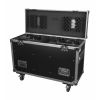 Flight case ouvert avec lyres