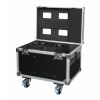 Flight case ouvert avec lyres