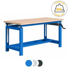 Table d'atelier reglable par manivelle