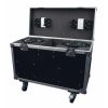 Flight case ouvert avec lyres