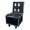 Flight case ouvert avec lyres